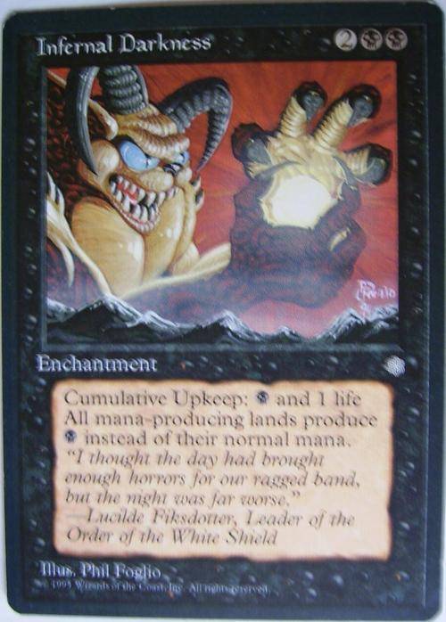 Magic the Gathering Infernal Darkness bid per card (Rare)