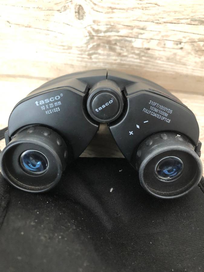 BULK DEAL- TWO TASCO AND ONE ULTRAOPTEC 10X25 POCKET BINOCULARS IN ORIGINAL POUCHES