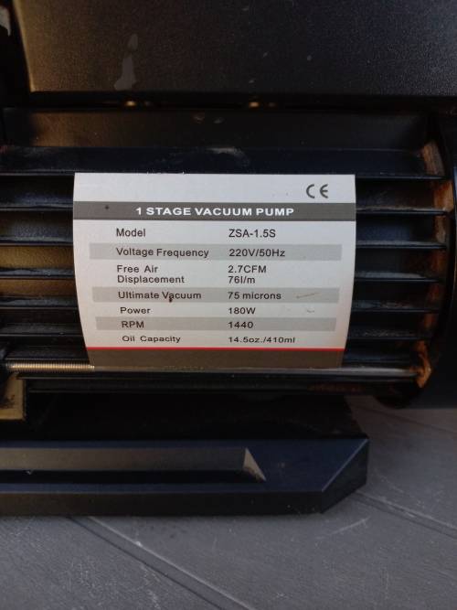 1 Stage Vacuum Pump ZSA-1.5S (2.7CFM)