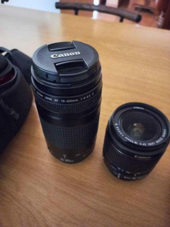 Canon 1100D DSLR Camera + 75-300mm Canon Lens+ 18-55mm Canon Lens