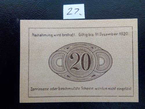 GERMANY .. NOTGELD ..  20 HELLER .... 1920