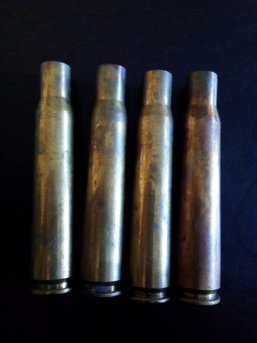 SADF .. LOT OF 4 X BORDER WAR ERA .50 SPENT CARTRIDGES