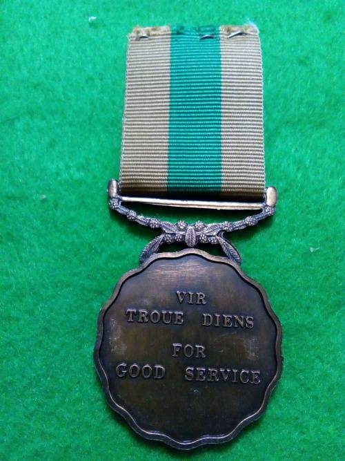 SADF 10 YEAR GOOD SERVICE MEDAL .. NUMBERED .. FULL SIZE