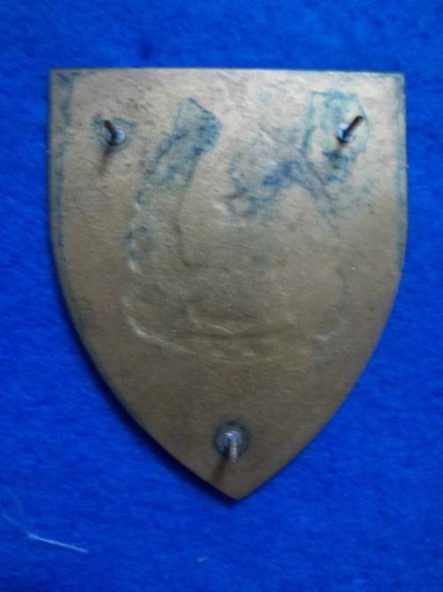 SADF .. ARMY GYMNASIUM METAL SHOULDER FLASH .. ALL PINS INTACT