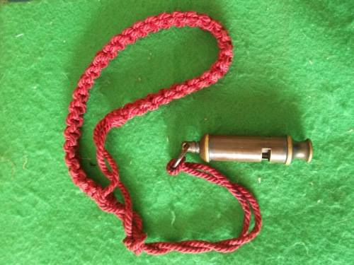 VINTAGE BRASS BOY SCOUTS WHISTLE AND CORD