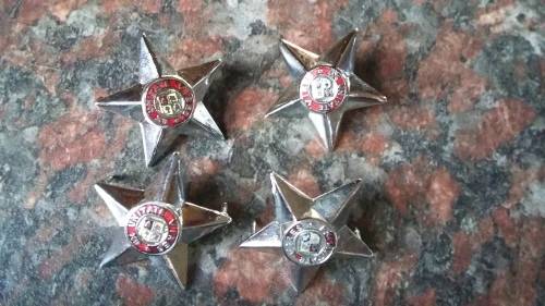 SADF - LOT OF 4 X CHROME STAR RANK PIPS - PINS INTACT