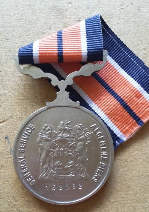 SADF - GENERAL SERVICE MEDAL -  REAR NUMBERED