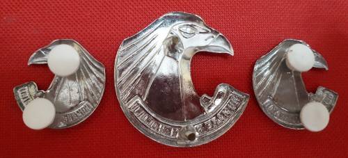 SADF - PERSONELL CORPS CAP AND COLLAR BADGES SET - PINS  / SCREWS INTACT