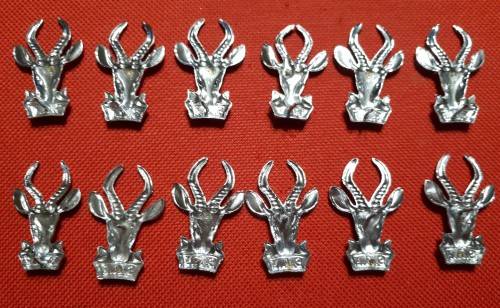 SADF - LOT OF 12 X SAI COLLAR BADGES ---- ALL WITH 1 PIN MISSING