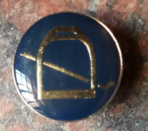 SADF - EQUESTRIAN CENTRE BLUE HORSE RIDING PROF BADGE CLASS 2. PINS INTACT