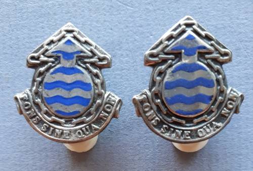 SADF - ORDNANCE CORPS COLLAR BADGE PAIR - PINS INTACT