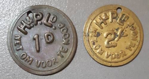 LOT OF 2 X HARDING AND PARKER (FRANKFORT FS) TOKENS