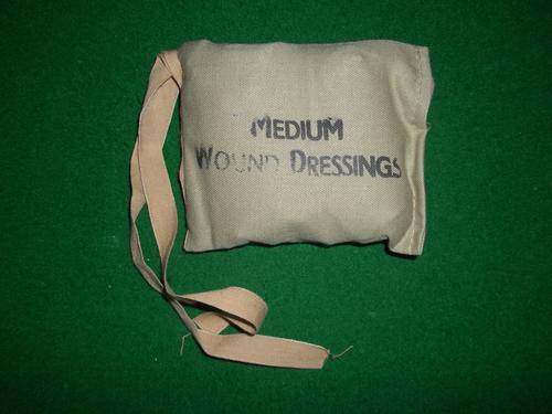 SADF Bush War era two medium wound dressing combo in khaki packet
