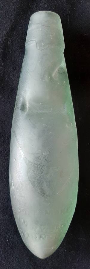 VINTAGE  TORPEDO SHAPE CODD BOTTLE WITH MARBLE - DAN RYLAND LD BARNSLEY