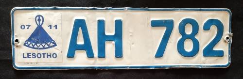 OLD LESOTHO  VEHICLE NUMBER PLATE