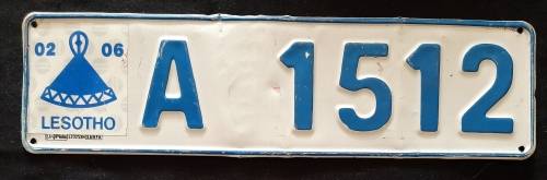 OLD LESOTHO  VEHICLE NUMBER PLATE
