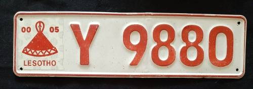 OLD LESOTHO  VEHICLE NUMBER PLATE