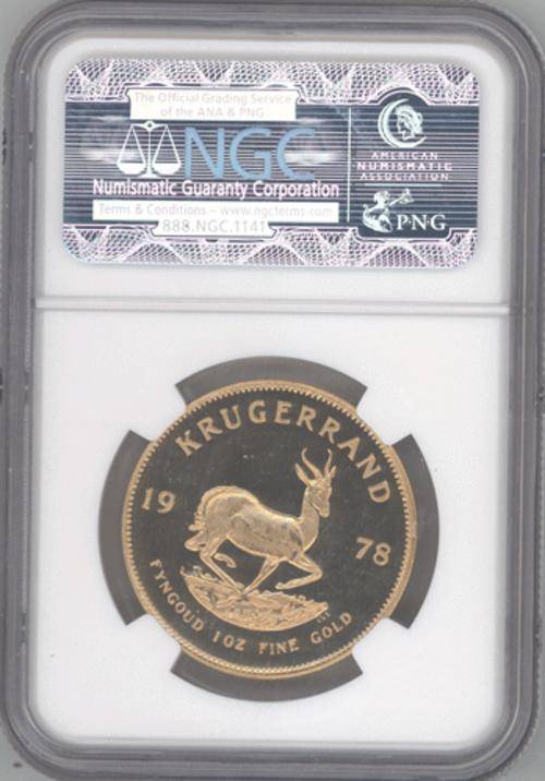 1978 KRUGERRAND PF 68 ULTRA CAMEO 1 OUNCE 24 KARAT GOLD COIN