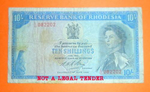 10 Shilling Rhodesia Bank Note