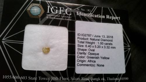 ***IGEC CERTIFIED*** 1.00ct WOW STUNNING RARE FANCY GREENISH YELLOW DIAMOND