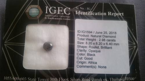 ***IGEC CERTIFIED*** HUGE 2.98ct WOW STUNNING RARE UNTREATED FANCY BLACK DIAMOND