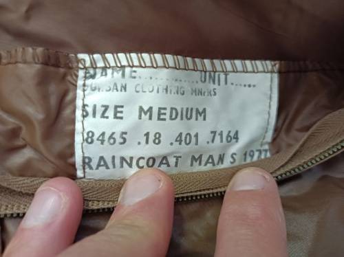 SADF Raincoat - 1977 - medium - made by Durban Clothing Manufacturers