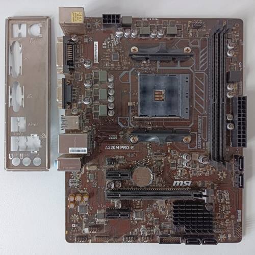 MSI A320M PRO-E AM4 motherboard | In original box | Backplate included