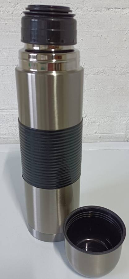 Thermos Flash 1Lt Double Wall Hot & Cold Bullet Flask with Antislip Rubber Grip