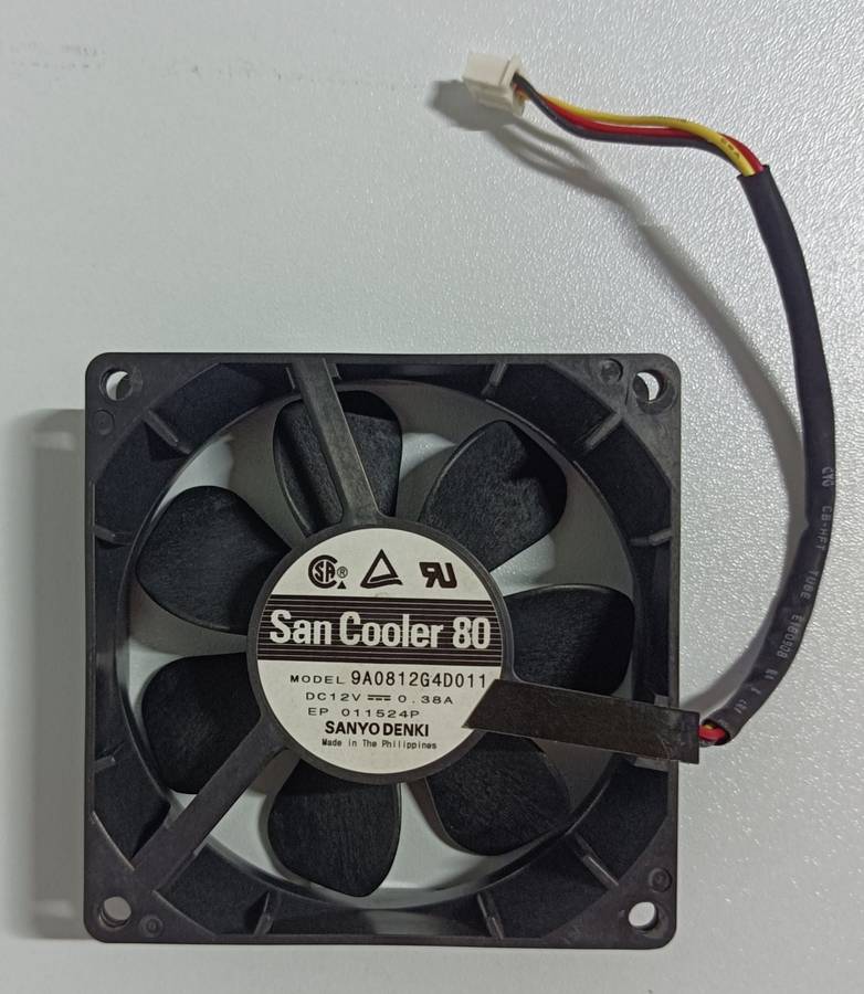 Sanyo Denki 80mm fan with 3-pin (small pitch) connectors