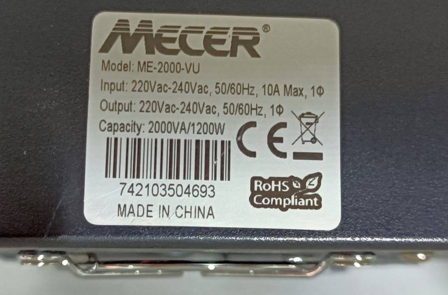 Mecer 2000VA 1200W UPS with SA plugs