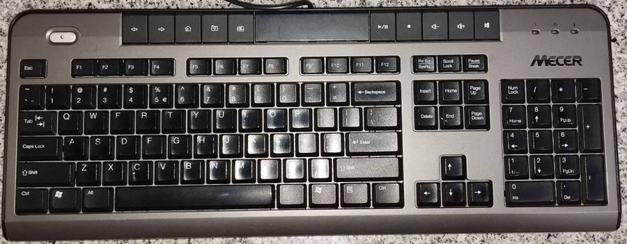 Mecer Black PS/2 Keyboard with multi-media keys
