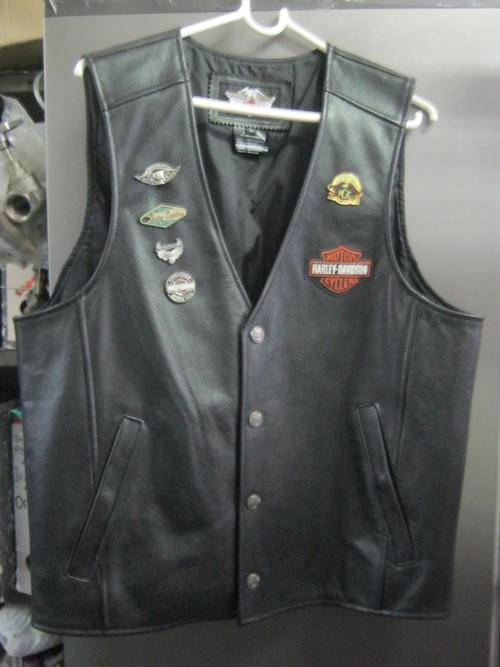 harley davidson leather vest