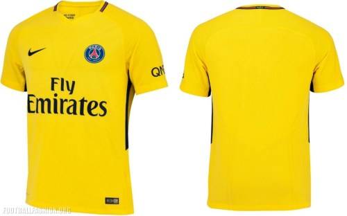 17-18 PSG Away Jersey Yellow - Large