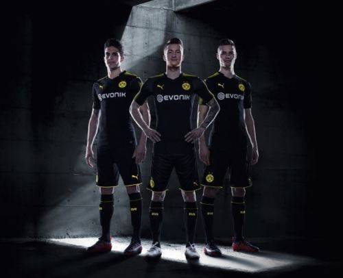 17-18 Borussia Dortmund Away Jersey Black - Large