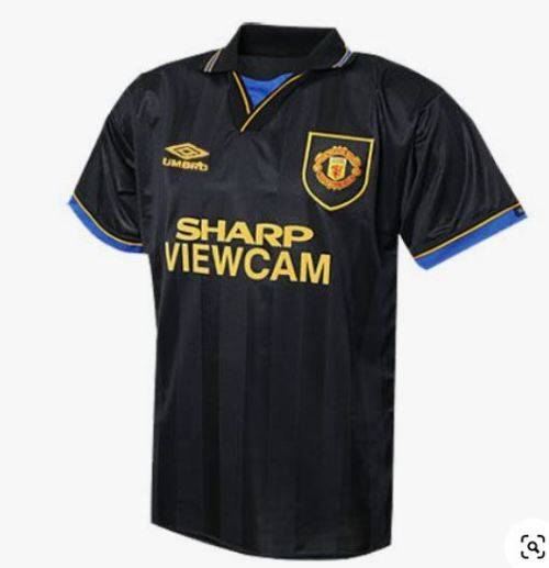93-95 Manchester United Away Jersey Black - XLarge (Retro)