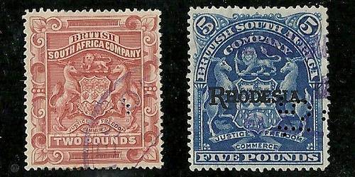 BSAC 2 POUND and BSAC/RHODESIA 5 POUND