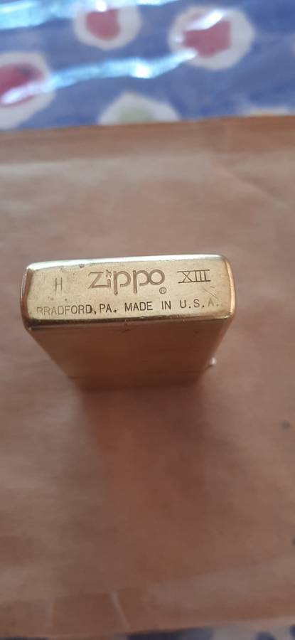 ** ORIGINAL- Vintage Solid Brass ZIPPO Slim Petrol Lighter w/ Certificate and Display Case. **