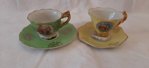 ** STUNNING- Miniature German/Austrian Fine Bone China Demitasse Duo`s. **