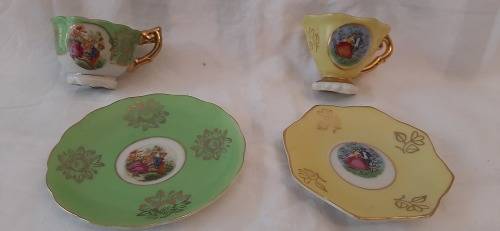 ** STUNNING- Miniature German/Austrian Fine Bone China Demitasse Duo`s. **