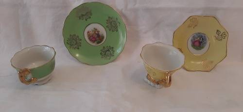 ** STUNNING- Miniature German/Austrian Fine Bone China Demitasse Duo`s. **