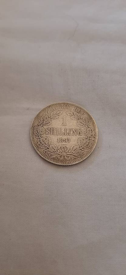 ** Boer War : 1897 Sterling Silver Z.A.R. Kruger 1 Shilling.**