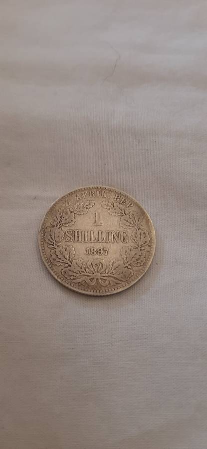 ** Boer War : 1897 Sterling Silver Z.A.R. Kruger 1 Shilling.**