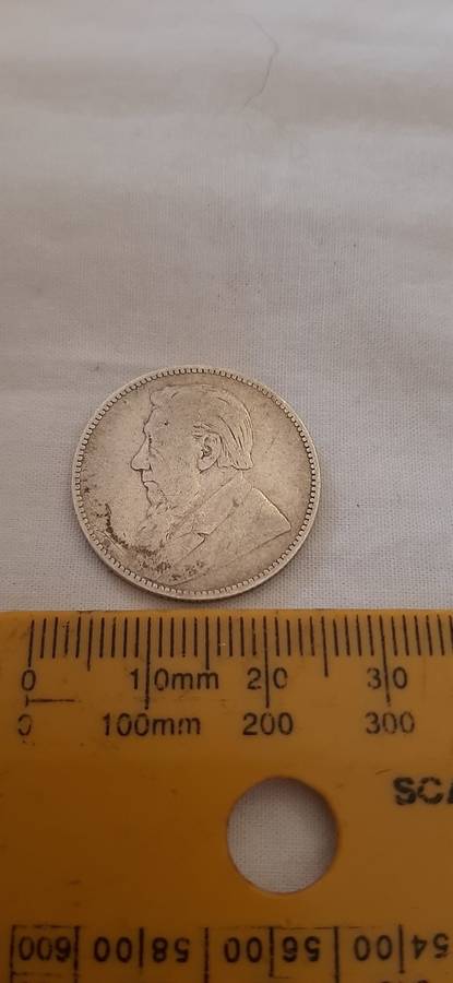 ** Boer War : 1897 Sterling Silver Z.A.R. Kruger 1 Shilling.**