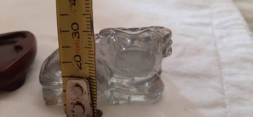 ** STUNNING- Blue Sapphire Corundum Handcarved Chinese Water Buffalo Figurine w/ Wooden Base.**