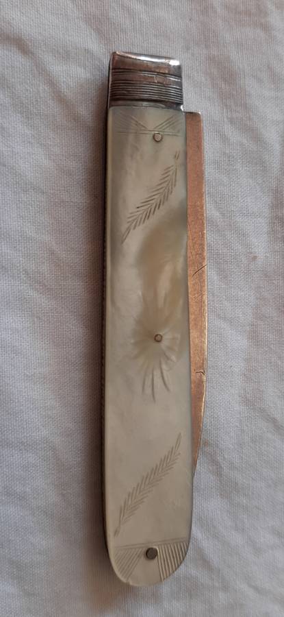 ** STUNNING- Atkin and Oxley , George III (1794) .925 Silver and Mother of Pearl Knife (14cm).**