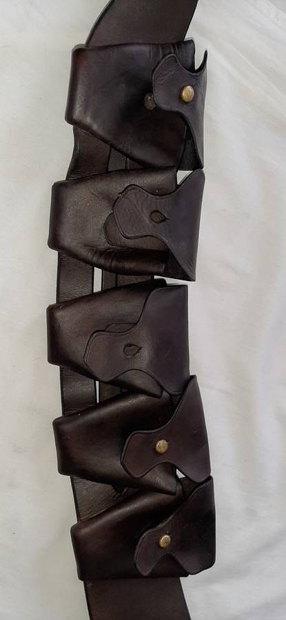 ** ORIGINAL- WW2  South African .303 Leather Ammunition Bandolier (Union Marked 1942).**