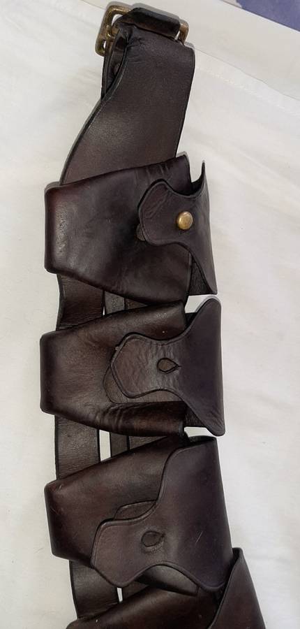 ** ORIGINAL- WW2  South African .303 Leather Ammunition Bandolier (Union Marked 1942).**