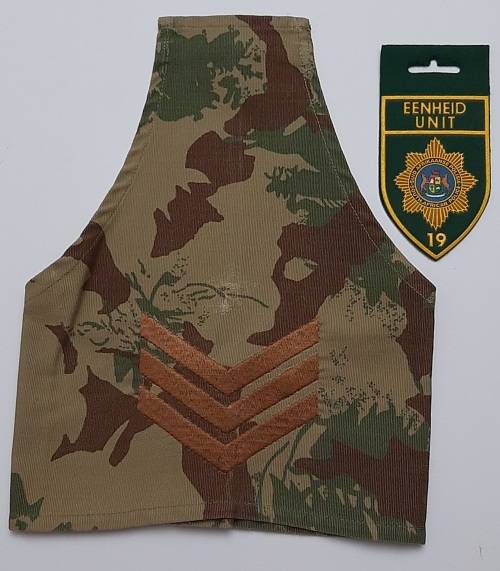 ** Pre-1994 South African Police (SAP) Camo L/Sergeant Brassard and Unit 19 Pocket Flash **