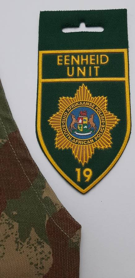 ** Pre-1994 South African Police (SAP) Camo L/Sergeant Brassard and Unit 19 Pocket Flash **