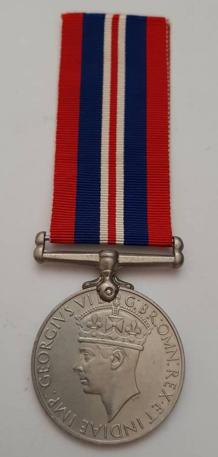 ** ORIGINAL: WW2  1939-1945 War Medal w/ Full-Length Ribbon #3 **